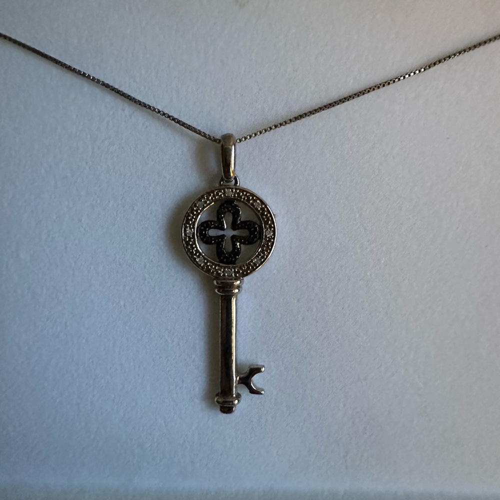 Diamond Skeleton Key Necklace